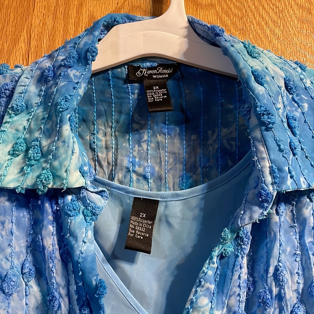 Karen Arnold 2x shirt with shell - Picture 3 of 10